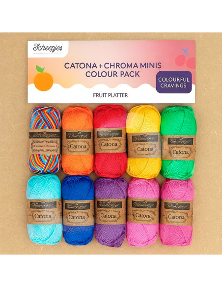 Pack of 10 Scheepjes Catona Balls - Fruit Platter