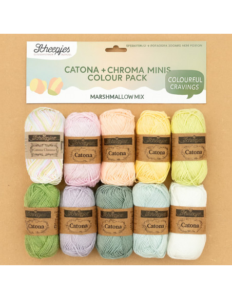 Pack of 10 Scheepjes Catona Balls - Marshmallow Mix