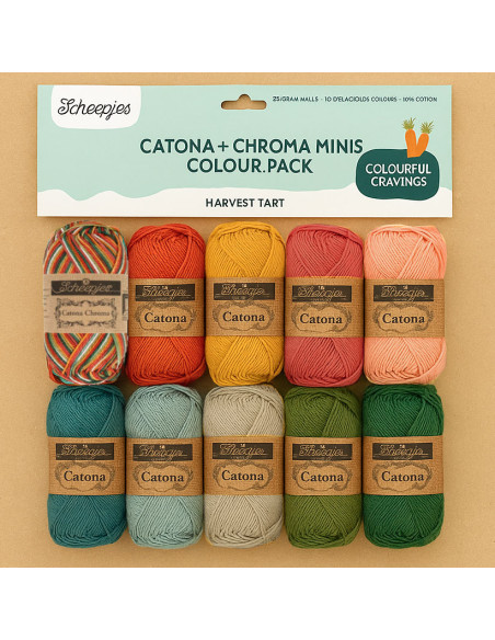 Pack of 10 Scheepjes Catona Balls - Harvest Tart