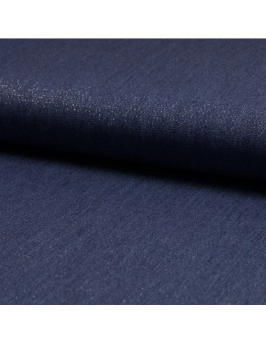 Lurex chambray fabric - Blue
