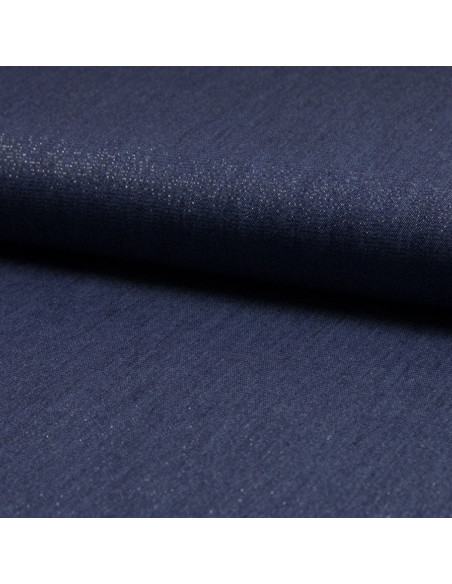 Lurex chambray fabric - Blue