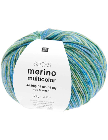 Laine à chaussettes Socks Merino multicolor 4 fils Rico Design