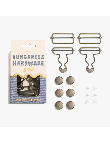 Brass hardware kit for overalls