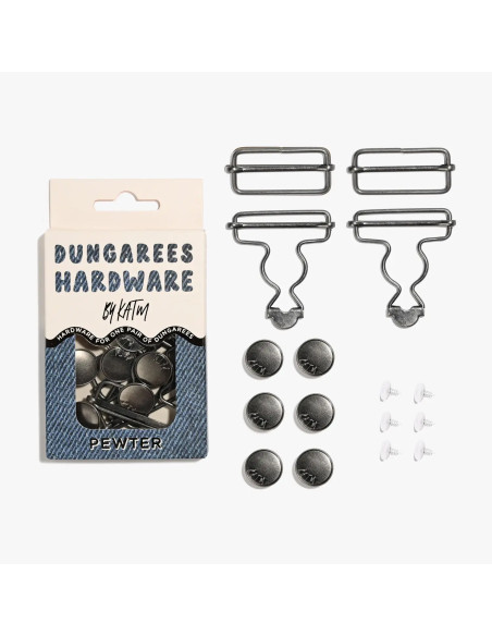 Buckle kit for overalls - Pewter