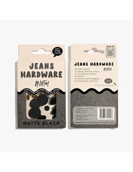 Jeans button and rivet kit - Matte black