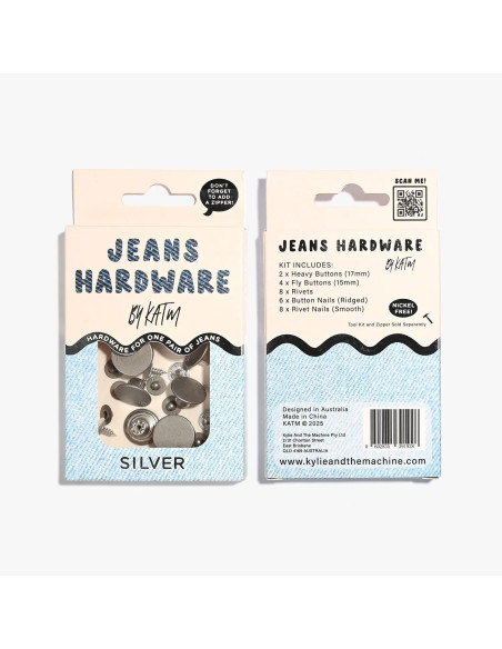 Jeans button and rivet kit - Silver