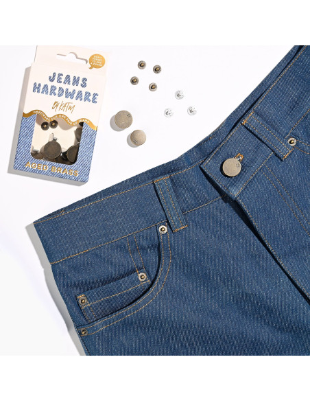 Jeans button and rivet kit - Brass