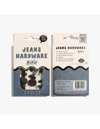 Jeans button and rivet kit - Pewter