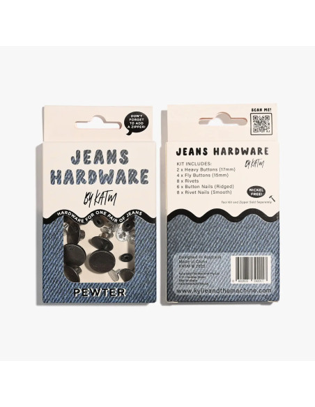 Jeans button and rivet kit - Pewter