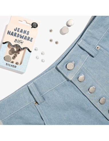 Jeans button and rivet kit - Silver