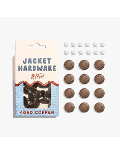 Jeans button kit for jackets - Copper