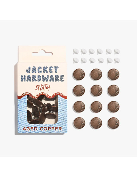 Jeans button kit for jackets - Copper