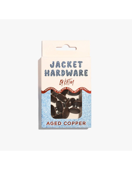 Jeans button kit for jackets - Copper
