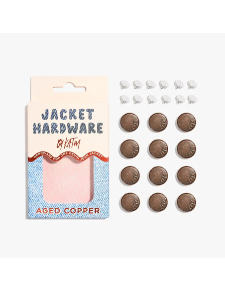 Jeans button kit for jackets - Copper