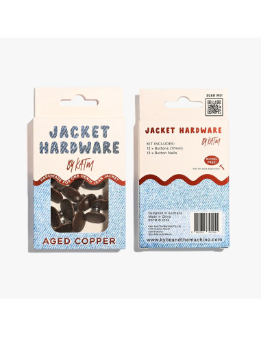 Jeans button kit for jackets - Copper