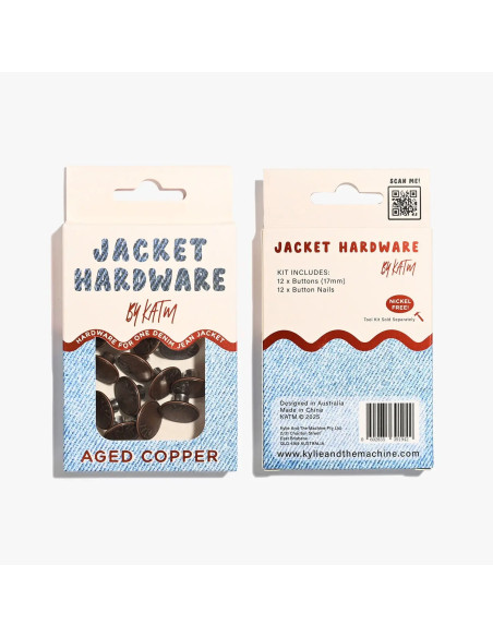 Jeans button kit for jackets - Copper