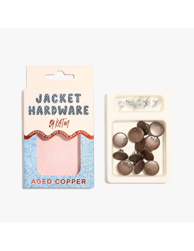 Jeans button kit for jackets - Copper