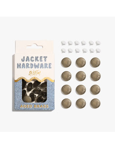 Jeans button kit for jackets - Brass