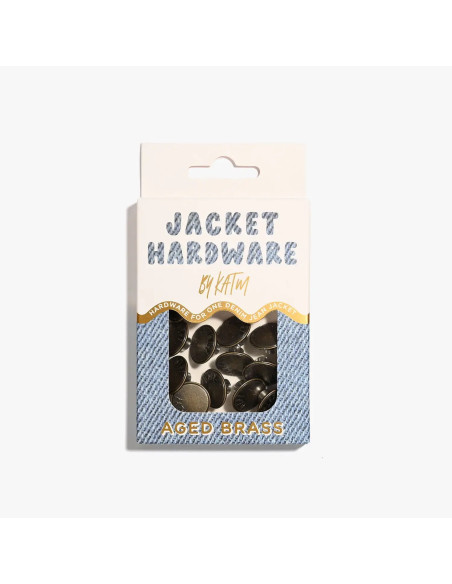 Jeans button kit for jackets - Brass