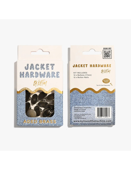 Jeans button kit for jackets - Brass