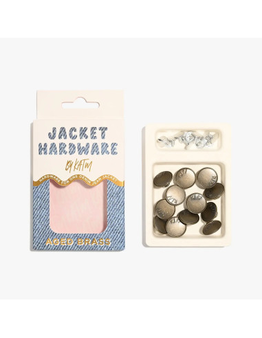 Jeans button kit for jackets - Brass