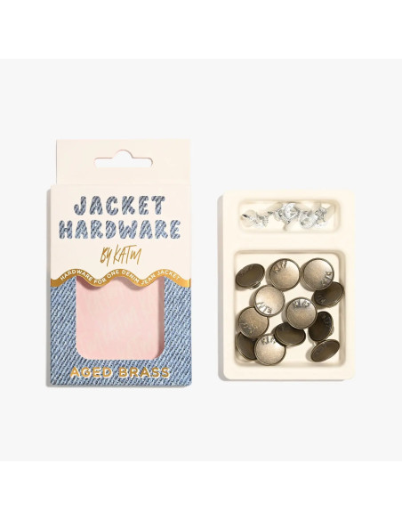 Jeans button kit for jackets - Brass