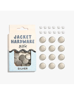 Jeans button kit for jackets - Silver