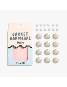 Jeans button kit for jackets - Silver 2
