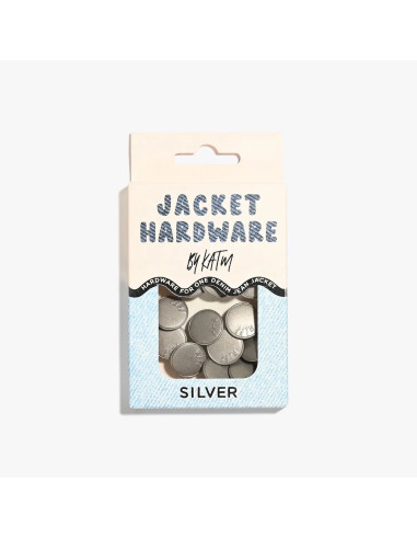 Jeans button kit for jackets - Silver