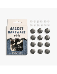 Jeans button kit for jackets - Pewter