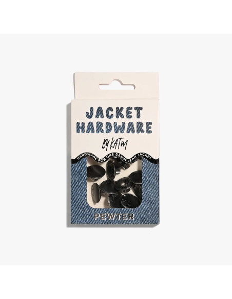 Jeans button kit for jackets - Pewter