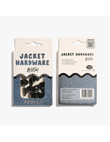 Jeans button kit for jackets - Pewter