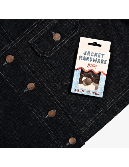 Jeans button kit for jackets - Copper