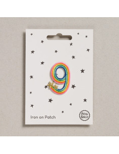 Iron-on patch - Rainbow number 9