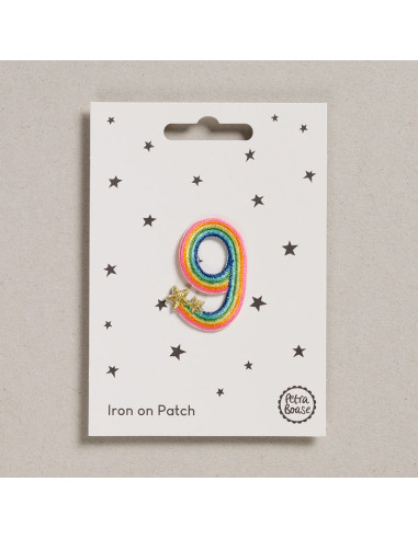 Iron-on patch - Rainbow number 9