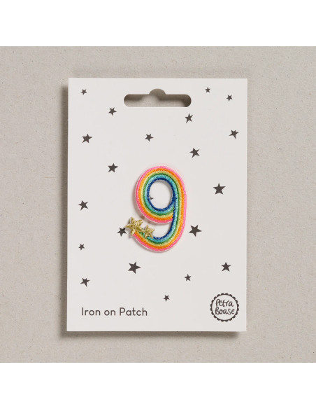 Iron-on patch - Rainbow number 9