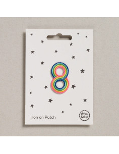 Iron-on patch - Rainbow number 8
