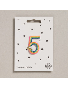 Iron-on patch - Rainbow number 5