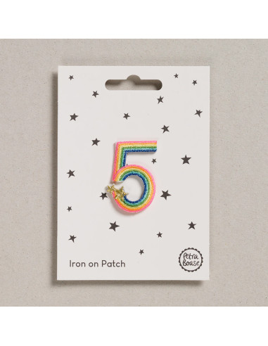 Iron-on patch - Rainbow number 5