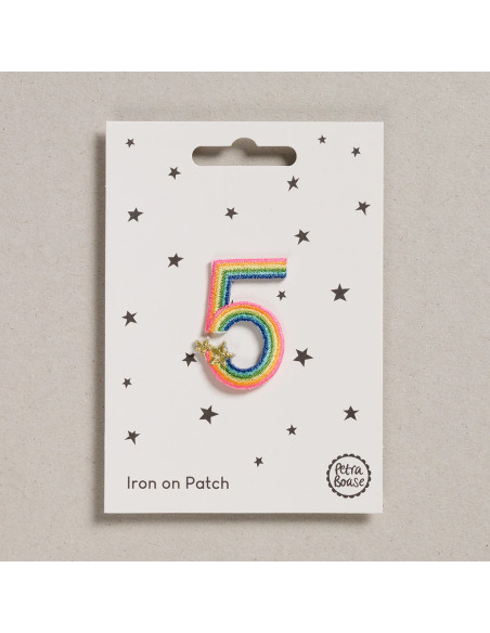 Iron-on patch - Rainbow number 5