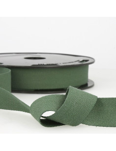 Twill cotton ribbon - Fir green