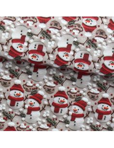 Cotton poplin fabric - Gray and white marshmallow