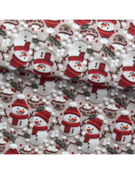Cotton poplin fabric - Gray and white marshmallow