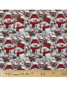 Cotton poplin fabric - Gray and white marshmallow 2