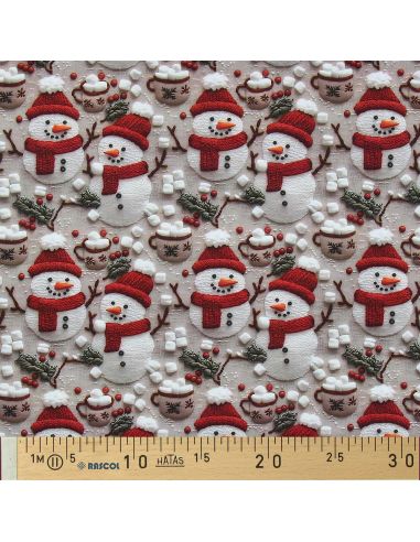 Cotton poplin fabric - Gray and white marshmallow