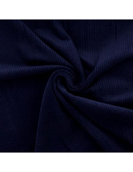 Cotton corduroy fabric - Navy blue