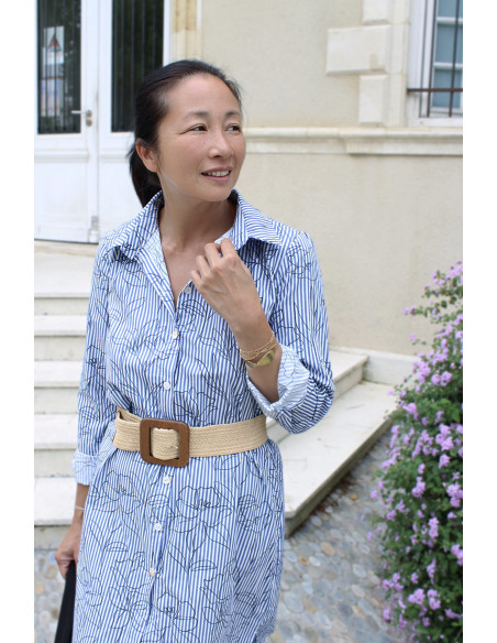 Alyzée striped and floral cotton fabric - My Dress Made