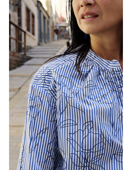 Alyzée striped and floral cotton fabric - My Dress Made