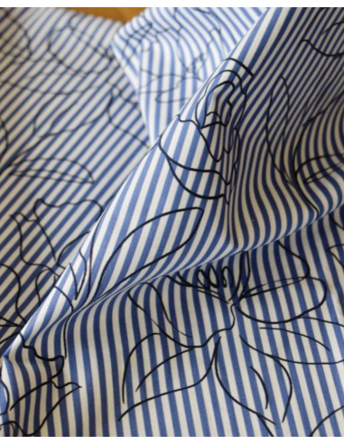 Alyzée striped and floral cotton fabric - My Dress Made