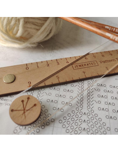 Magnetic tracking ruler in recycled acrylic knit